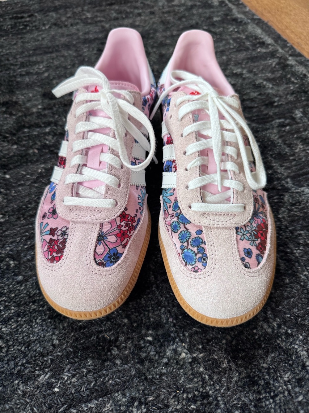 adidas Women’s Pink Floral Sambas with White Stripes - size 7 - Picture 5 of 8